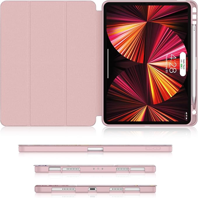 Soke for iPad Pro 11 Case (M2) 2022/2021/2020 with Pencil Holder - [Full Body Protection + Apple Pencil Charging + Auto Wake/Sleep], Soft TPU Back Cover for 2022 iPad Pro 11 inch(Dreamy Marble)
