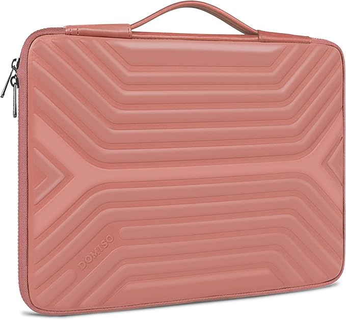 DOMISO 13.3 Inch Shockproof Waterproof Laptop Sleeve with Handle Lightweight Soft EVA Tablet Case Compatible for 13-13.3 Inch Laptops/Tablets/Dell Inspiron 13 XPS 13 / Acer/HP, Pink