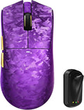 ATTACK SHARK X11 Ultra 8K Carbon Fiber Wireless Gaming Mouse with 42000 DPI-PAW3950 MAX Sensor-63g Lightweight,Nordic 54L15 MCU Chip,Wired/BT/2.4Ghz,100 Million Clicks,Programmable for PC Mac(Purple)
