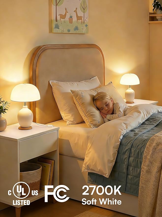 TJOY 8 Pack A19 Dimmable LED Light Bulbs, E26 Led Bulbs 60 Watt Equivalent, Warm Soft White 2700K, 800 Lumens Standard Base, Energy Saving Lightbulbs, Efficient 9W, 120V, 15,000 Hour Lifetime