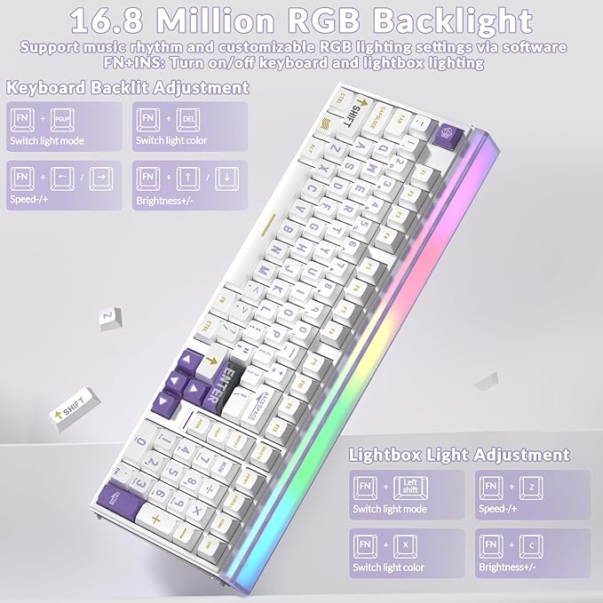 AULA Hero 99 Wired Gaming Keyboard, Hall Effect Keyboard with Rapid Trigger Mode, Hot Swappable Magnetic Switch Keyboard with Number Pad, Web Driver,RGB Backlit Mechanical Keyboard for Office PC Gamer