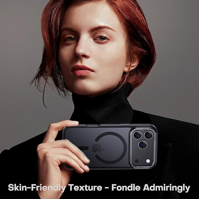 Newfuture Magnetic for iPhone 17 Pro Case [Compatible with Magsafe] [Military Grade Drop Protection] Translucent Matte Anti-Scratch Shockproof Protective Phone Cover 6.3 Inch, Black