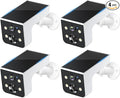 Thybro Solar Camera Outdoor Wireless 4 Pack - 2K HD, AI Motion Detection, Easy Setup, Waterproof, Color Night Vision, Two-Way Audio, Wi-Fi, Outdoor Surveillance for Yard & Driveway
