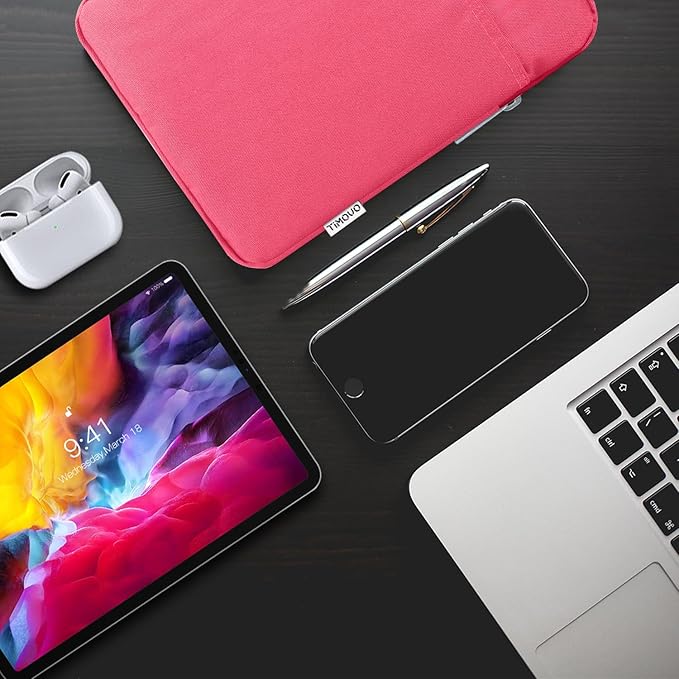 TiMOVO 9-11" Tablet Sleeve Bag for iPad 11-inch A16 2025, iPad 10.9"/10.2"| Air 11 Inch/5th/4th Gen. 10.9", Galaxy Tab A9+/A11Plus 11", Protective Bag Fit Smart Keyboard, Rose Pink