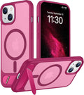 Magnetic Compatible with iPhone 14 Case/iPhone 13 Case,[Built-in Invisible Kickstand][Compatible with MagSafe][Military Grade Shockproof] Slim Translucent Matte Phone Case for iPhone 14/13 6.1"