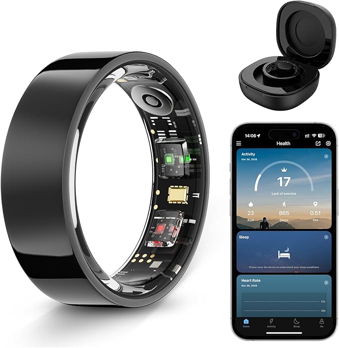 Halo Ring Smart– Compatible with iOS and Android Systems, No Subscription Required, Long Battery Life, Equipped with Sensor Technology, Supports Fitness, Blood Oxygen, and Sleep Monitoring