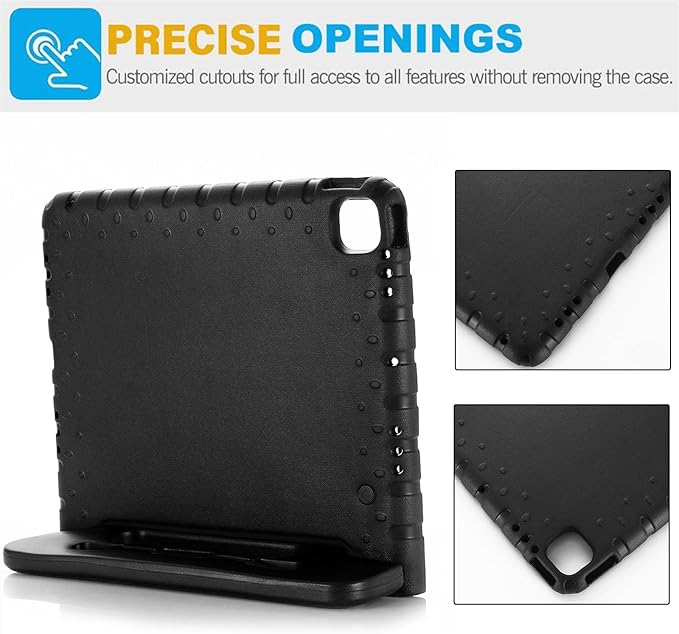 Kids Case for iPad Air 13-inch M3/M2 & iPad Pro 13 inch Case M5/M4 (2025/2024) with Pencil Holder/Kickstand Lightweight Convertible Handle Stand EVA Shockproof Rugged Protective Cover, Black
