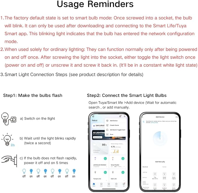 A19 Smart Light Bulb, 9W 900LM RGB+CCT LED Bulb - 16 Million Vibrant DIY Colors, Music Sync via Tuya, Works with Alexa & Google Assistant - 2.4GHz No Hub Required for Home Decor(1Pack)