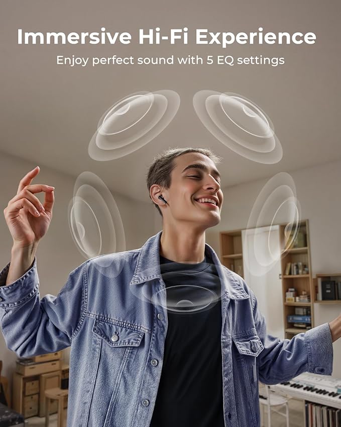 Wireless Earbuds, Ear Buds Active Noise Cancelling with Charging Case, 6.0 Bluetooth Earbuds with AI Clear Calls, 40H Playtime for Sports & Working,Stereo Sound Headphones for iPhone/Android-Night Bl