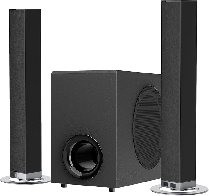 MZEIBO Sound Bar with Subwoofer,120W Soundbar for Smart TV Surround Sound Home Theater System Bluetooth 5.3 Audio Compatible with ARC, AUX, Optical