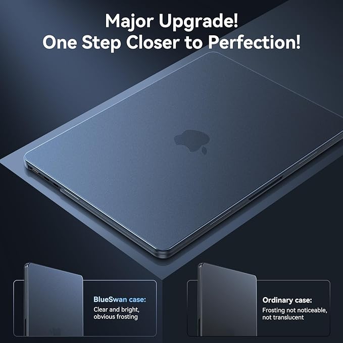 BlueSwan for MacBook Air 13 inch Case, M5 M4 M3 M2 2026-2022 A3449 A3240 A3113 A2681, 100% Match Official Color, Scratch Resistant, Easy to Snap on, Air 13.6 Hard Shell Protective Laptop Cover