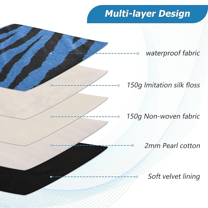Laptop Case Sleeve, Blue Tiger Black Animal Print Shockproof Protective Computer Carrying Cover, Briefcase Handbags 13-13.3inch Laptop Sleeve Bag