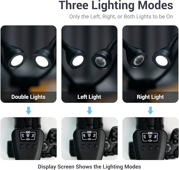 JJC 10-Level Brightness LED Macro Arm Light, CRI 95+ 5600K Macro Photography Lighting with USB-C Charging for Canon Nikon Sony Olympus Pentax DSLR Camera for Insert Plant Jewelry Close Up Shooting