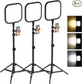 ALTSON 3 Pack LED Video Panel Light, 2500-8500K Dimmable Studio Lights with Tripod Stand & Phone Holder, 78" Photography Lighting Kit for Video Recording, Game Streaming, Photography, Tiktok, YouTube