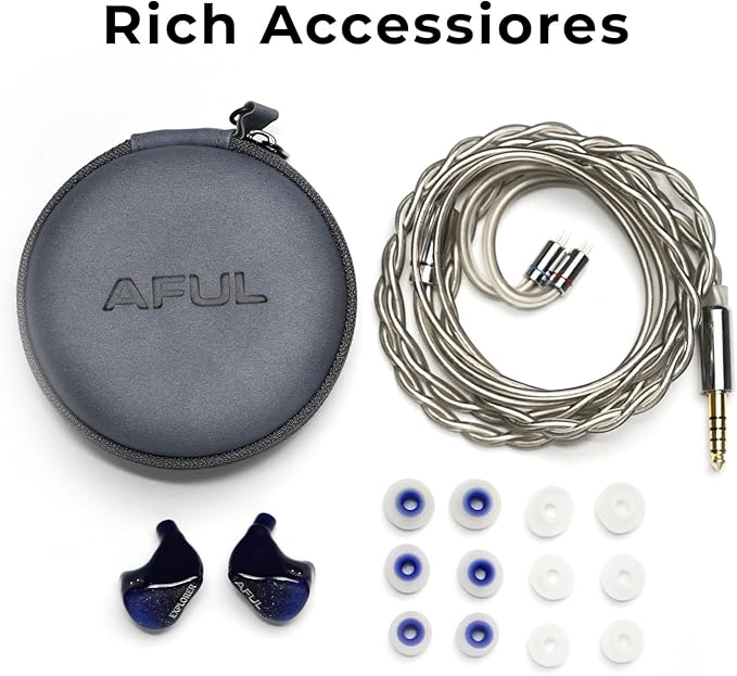 HiFiGo IEMs, AFUL Explorer in Ear Monitors, 1DD+2BA Hybrid Drivers Wired Headphone, Gaming Earbud, HiFi Earphone with Detachable Silver-Plated Copper Cable for Musician Audiophile (3.5mm)