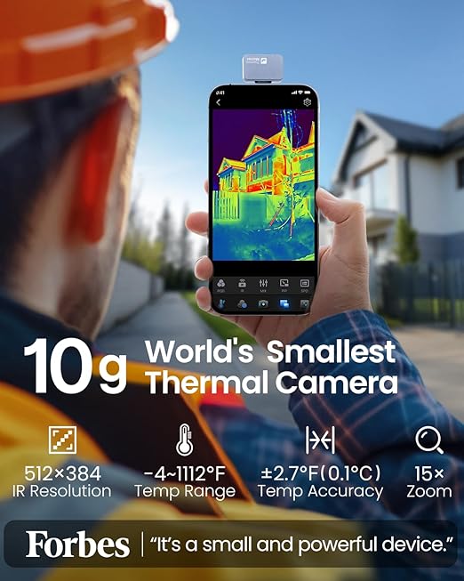 Thermal Master P2 Thermal Camera for Android, Thermal Imager with 512 × 384 Super IR Resolution, 1.5℃ PCB Accuracy, -4℉ to 1112℉ Thermal Imaging Camera (P2 Android)