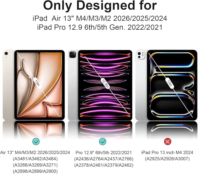 for iPad Air 13 inch M4/M3/M2 2026/2025/2024 Case, iPad Pro 12.9 (6th/5th Gen. 2022/2021), Hard PC Translucent Frosted Back Shell Case with Auto Wake/Sleep, Trifold Stand Cover, Oat Coffee