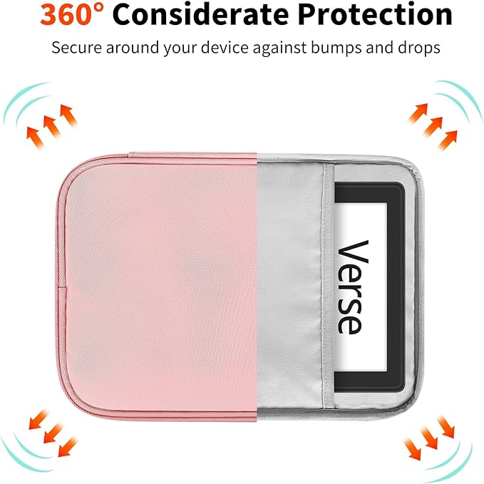 HoYiXi Universal Sleeve for 7-8 inch Tablet Fire HD 8/Fire HD 8 Plus Compatible iPad mini (6th Gen) 8.3" 2021, iPad mini 5/4/3/2/1, Tab A8, 7"-8" inch Android Tablet Sleeve Case-Pink