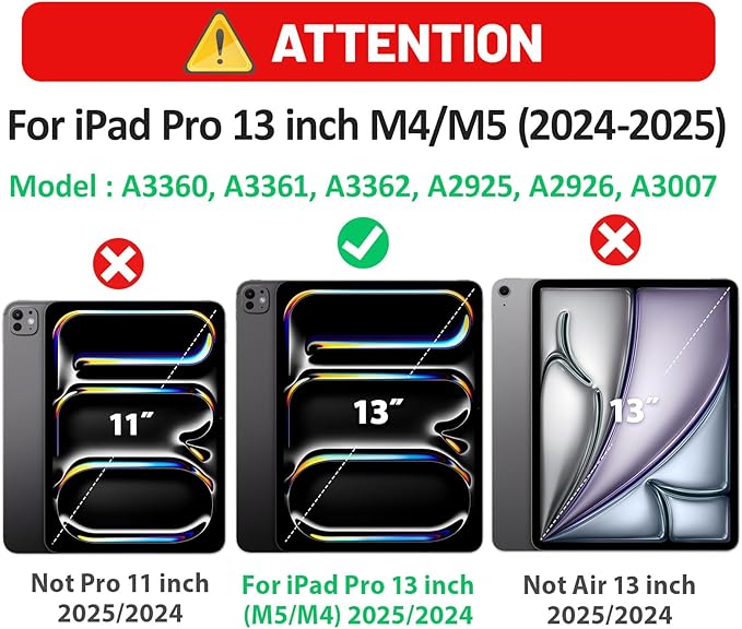 HXCASEAC for iPad Pro 13 Inch Case (M5/M4) 2025/2024, Shockproof Design with Pencil Holder, Protector, Rotating Stand, Hand Strap, Heavy Duty Protective iPad Pro13 Cover A3360 A3361 A2925 A2926, Blue