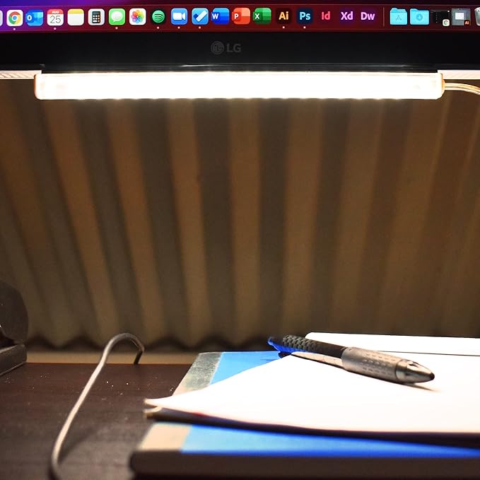 TrueColor USB-Powered LED Light Bar with Frosted Cover for Under Cabinet, Under Monitor, TV Backlight – Easy-Install - Adhesive & Mounting Brackets Included - 100,000 Hours Lifetime (12", Soft White)