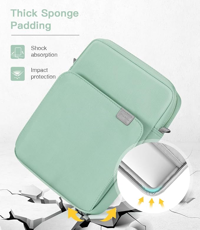 MoKo 9-11 Inch Tablet Sleeve Bag Handle Carrying Case with Shoulder Strap Fits iPad Pro/Air/A16 11 inch,iPad 10th 10.9,i-Pad 9/8/7th 10.2,iPadAir 5/4th 10.9,i-Pad 9.7,Tab S8/S9 11", Cyan