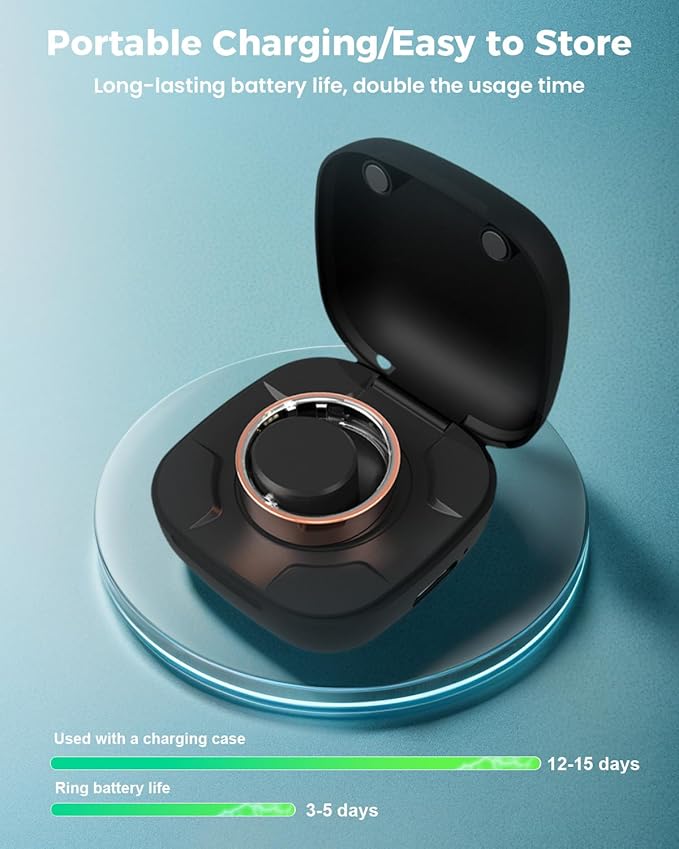 Smart Ring for Women Men Fitness Tracker with Blood Oxygen,Heart Rate,Sleep Monitoring,Step Counting,for iPhone and Android,Waterproof smart blood pressure monitor,No Subscription Fees (Rose Gold, 9)