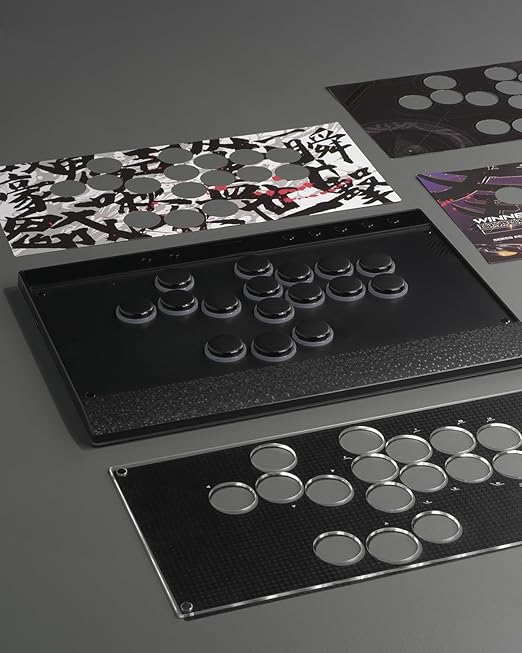 Haute42 Leverless Controller for Arcade Gaming: C16 Magnetic Detachable Series - Aluminum Alloy Base with Acrylic Panel - Laser-Engraved Wrist Rest - Custom RGB Controller for PC/Switch/PlayStation
