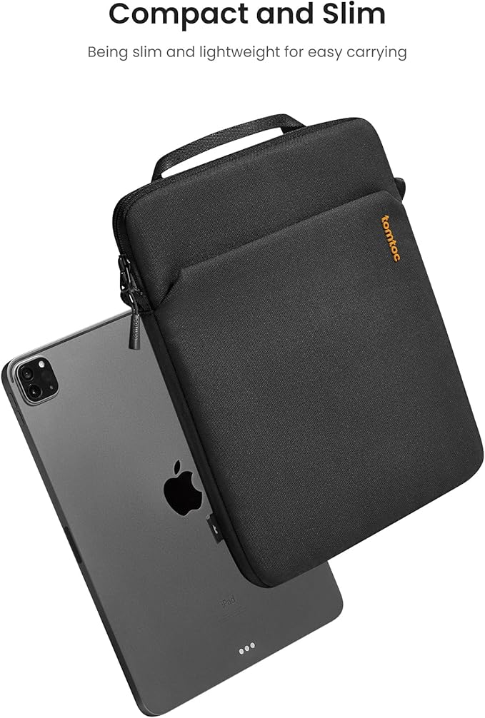 tomtoc Light-B19 Slim 13 Inch iPad Sleeve Shoulder Bag for 2025 iPad Pro M5/M4 with Acessories Storage, Eco-Friendly Fabric, Tailored for iPad Pro with Magic Keyboard and Smart Keyboard Folio