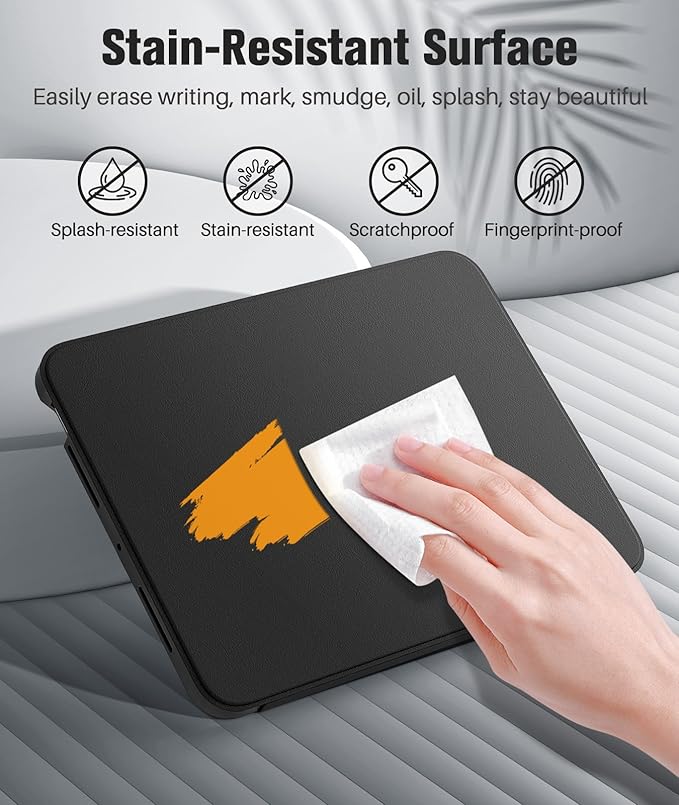 MoKo for iPad Pro 11 Inch Case (M5/M4) 2025/2024 with Pencil Holder, [Built-in Screen Protector], iPad Pro 11 M5/M4 Case with Clear Back & Magnetic Multi Angle Stand Cover, Black