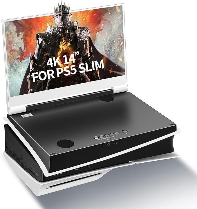 G-STORY 14" Inch IPS 4k 60Hz Portable Monitor Gaming Display Integrated with PS5 Slim(not Included) 3840×2160 with 2 HDMI Ports,FreeSync,Built-in 2 of Multimedia Stereo Speaker