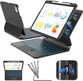 SIBEITU Keyboard Case for iPad A16 11th 2025 & 10th Gen 10.9-inch 2022, Smart Contact Connector with Removable Protective Case, Precision Trackpad, Backlit Keyboard, Floating Magnetic Stand, Black
