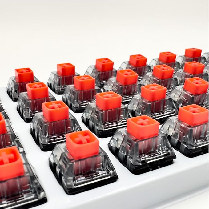 Zjmehty Upgrade Kailh Box V2 Red Switches for Mechanical Gaming Keyboard,5-Pin 40gf Linear/Dust&Waterproof Switches(108pcs,Red)
