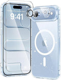 toushion 3 in 1 for iPhone Air Case Clear Glitter,Fits MagSafe, Not Yellowing, Screen Protector*1 Camera Lens Protector*1, Military-Grade Protection for Phone Cover 6.5 inch