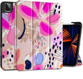 DONGKE Case for 2022/2021/2020/2018 iPad Pro 11 inch Gen 4/3/2/1 - Slim Protective Case - Built in Pencil Holder Support Charging - Trifold Stand & Sleep/Wake Cover - Floral Artistic
