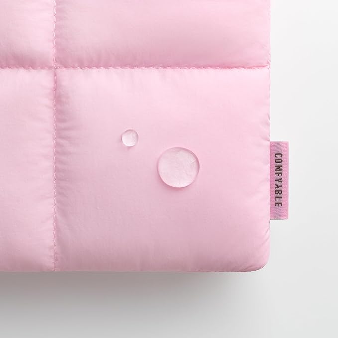 Comfyable Puffy 9-11 Inch Tablet Sleeve Compatible for 11 Inch iPad Pro M5, iPad Air M4 2026 with Magic Keyboard, Quilted Puffer Vertical Tablet Carrying Case for Women Men, Candy Pink