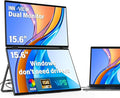 InnoView Portable Dual Monitor 15.6" 1920x1080 Dual Stacked Foldable Monitor | 315° Screen Adjustment | USB-C/HDMI Second Monitor for Laptop, Mac, Windows