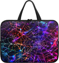 Colorful Spider Cobweb 10 Inch Laptop Sleeve Laptop Cover Computer Bag Tablet Carrying Case with Handle Business Tote Bags Notebook Sleeves Handbag for Halloween Decorations