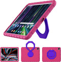 for iPad Pro 12.9 Case 3rd 4th 5th 6th Generation with Pencil Holder & 360° Rotating Handle Stand, New Cute Rugged Cover for iPad Pro 12.9 inch 2022/2021/2020/2018 - Rose Red