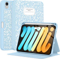 Supveco Case for iPad mini (A17 Pro) 2024 /iPad mini 6th Generation 2021 with Pencil Holder-[Auto Wake/Sleep],Slim Protective Case with Soft TPU Back Cover for iPad mini 8.3 Inch 2024/2021-Ice Blue