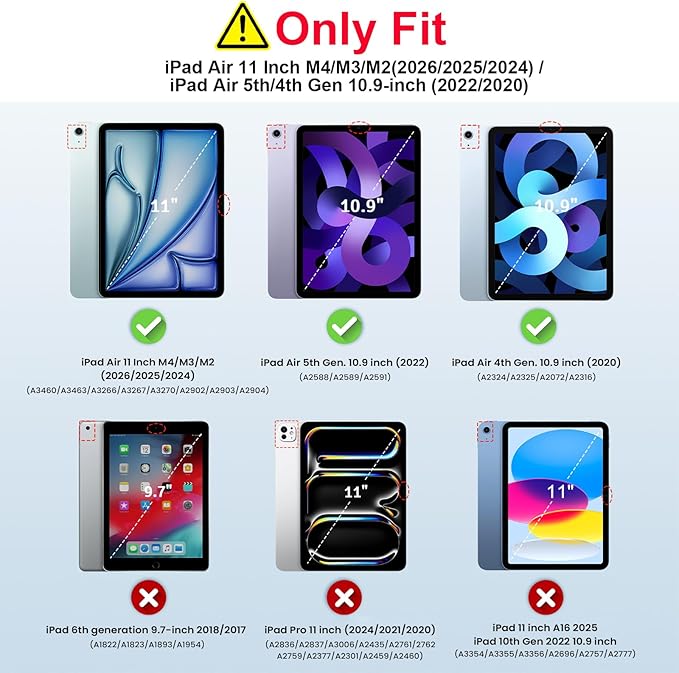 TiMOVO Case for iPad Air 11 Inch M4 2026/M3 2025/M2 2024, iPad Air 5th Generation 2022/4th Gen 2020 10.9 Inch with Pencil Holder, Stand Cover with Translucent Back, Auto Wake/Sleep, Black
