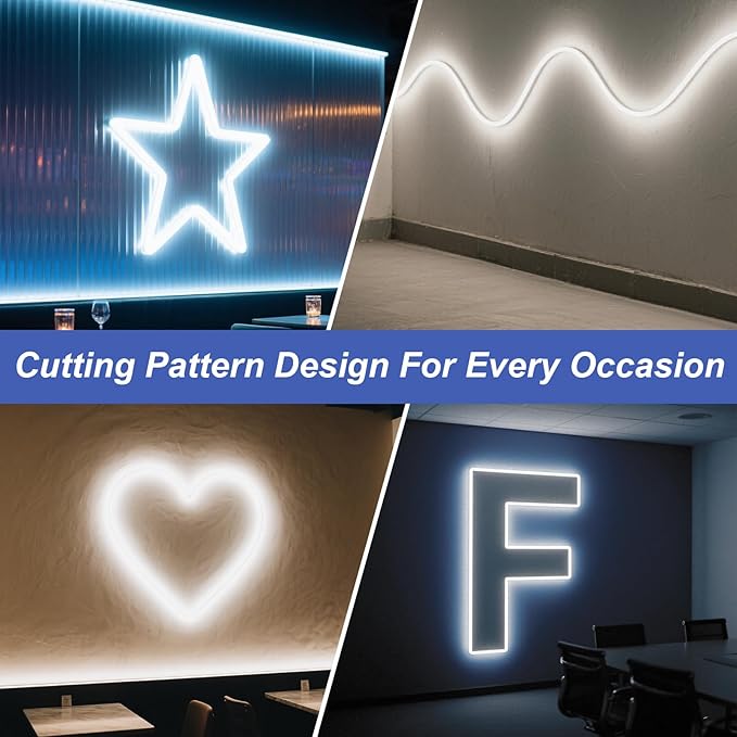 White LED Strip Lights, 32.8ft Dimmable Bright 12V LED Light Strip 8000K Pure White, 600 LEDs Flexible Tape Rope Lights for Bedrooms, Kitchen, Mirror, Living Room,Home Decoration