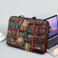 Vintage Bookshelf Laptop Sleeve Case Computer Cover Compatible with 10-17 Inch Tablet Cute Cat Protective Carrying Bag Briefcase Carrying Case, 15 Inch, Book Lover