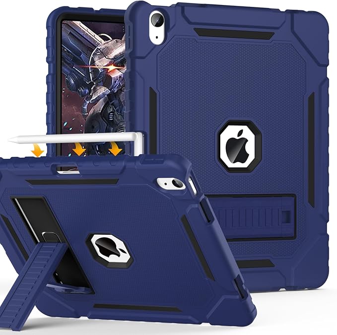 Grifobes Case for iPad Air 13-inch (M4/M3/M2) 2026/2025/2024, Heavy Duty Shockproof Rugged Protective Cover with Pencil Holder/Built-in Stand for i Pad Air 13" (Navy Blue)