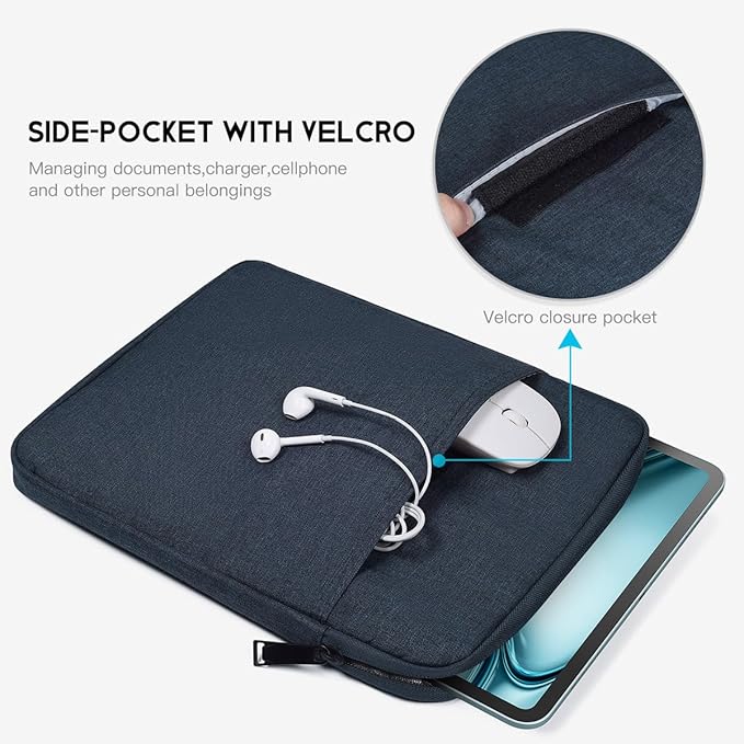 10 Inch Travel Tablet Sleeve Case for Samsung Galaxy Tab A9+ Plus 11", iPad Pro 11-in(M5 M4), iPad Air 11-in(M2,M3,M4), iPad A16, 10.9 10.5 10.2 inch iPad Pro Air, Fit Apple Magic Keyboard