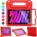 SUPLIK Kids Case for iPad mini 7 (A17 Pro) 2024 & Mini 6 2021, iPad mini 6th/7th Generation Case with Screen Protector, Durable Shockproof Handle Stand Cover for 8.3-inch iPad mini 6/7 Gen, Red