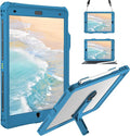ShellBox Case iPad 10.2 9th /8th/7th Generation Waterproof Case, Full-Body Heavy Duty Shockproof Protective Cover Built-in Screen Protector with Shoulder Strap for iPad 10.2 2024-2019