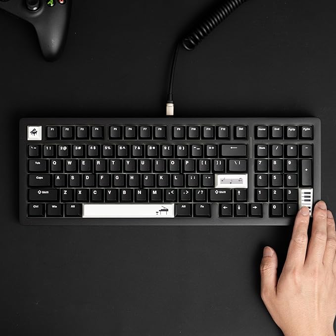MONSGEEK M2 V5 VIA Aluminum Mechanical Keyboard Quick Release Tri-Mode Gaming Keyboard with 8000 mAh RGB Hot-swappable Black Piano, Pre-lubed Cilantro Switch