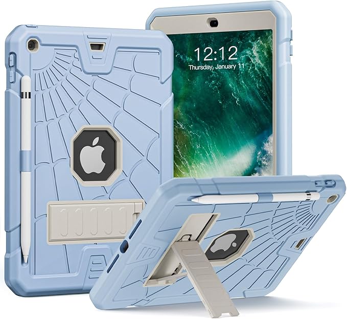SIBEITU iPad 9.7 inch Case for Kids | iPad 6th Generation Cases with Stand | iPad 5th Generation Case W/Pencil Holder 2018/2017 | Slim Shockproof Protective Case for iPad 9.7 inch 5th/6th Gen
