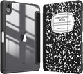 Fintie Hybrid Slim Case for iPad Mini 7 (A17 Pro, 7th Generation) 2024 / iPad Mini 6 (6th Gen) 8.3 Inch, [Built-in Pencil Holder] Shockproof Cover Clear Transparent Back Shell, Composition B