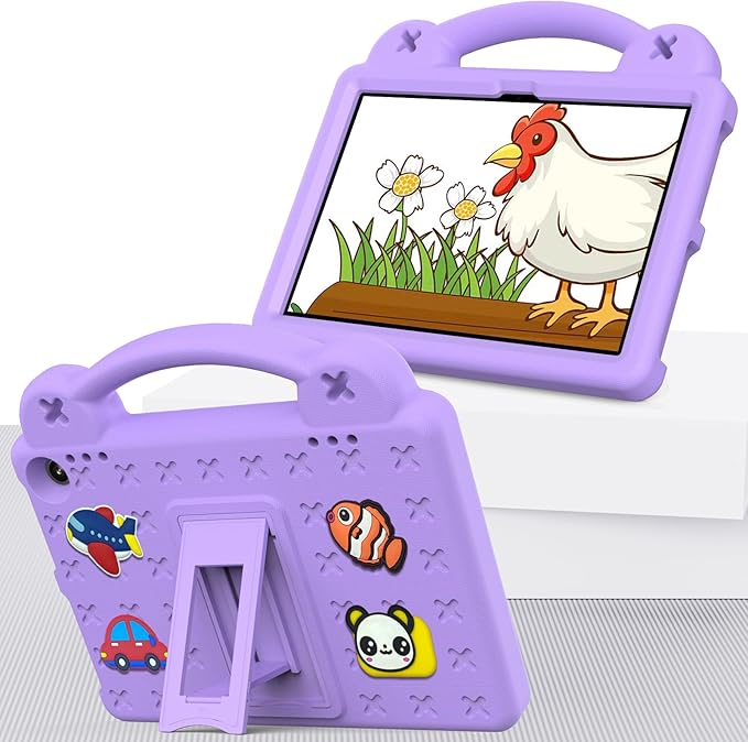 AKABEILA Compatible with Lenovo Tab M10(3rd Gen) 10.1(2022)/Huawei MatePad T 10s 10.1/MatePad T 10 9.7/MatePad SE 10.1(2022)/Honor Pad X8/Pad X8 Lite Tablet Case, Strap for Girl Kid Gift -Light Purple